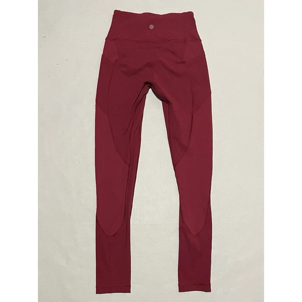 Lululemon Align High-Rise Crop HR Pant Leggings Womens 4 X 28‎ Red Gym Run Yoga